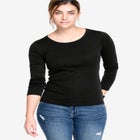 Three-Quarter Sleeve Scoop Neck Tee image number null