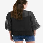 Sheer Lace Trim Kimono Cardigan image number null