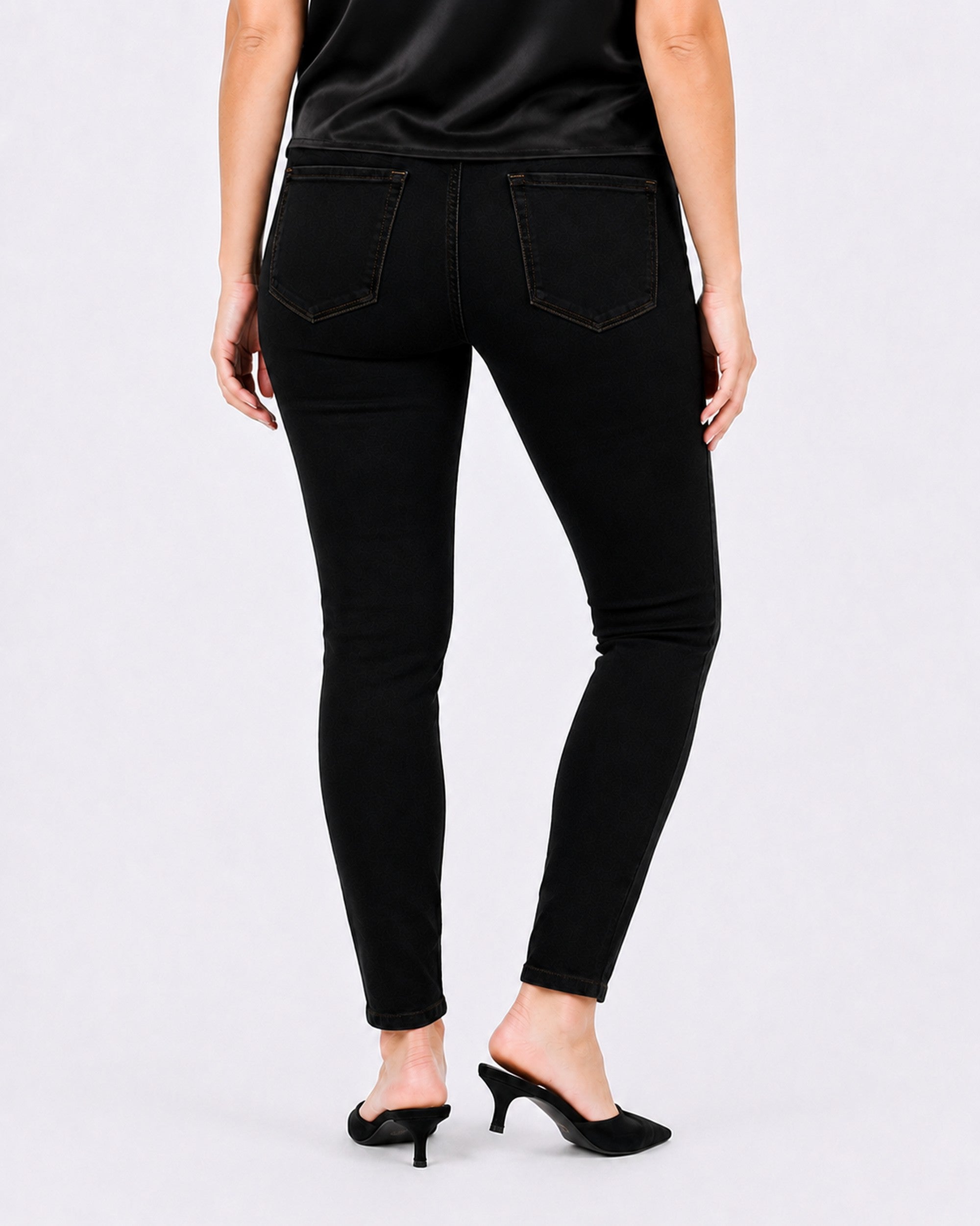 Mid-Rise Stretch Denim Pull-On 4 Pocket Jeggings image number 1