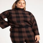 Mock Neck Intarsia Sweater image number null