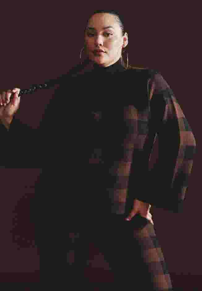 Mock Neck Intarsia Sweater image number 4