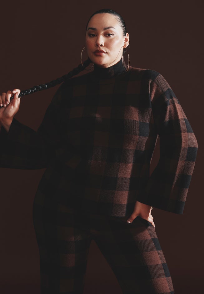 Mock Neck Intarsia Sweater image number 4