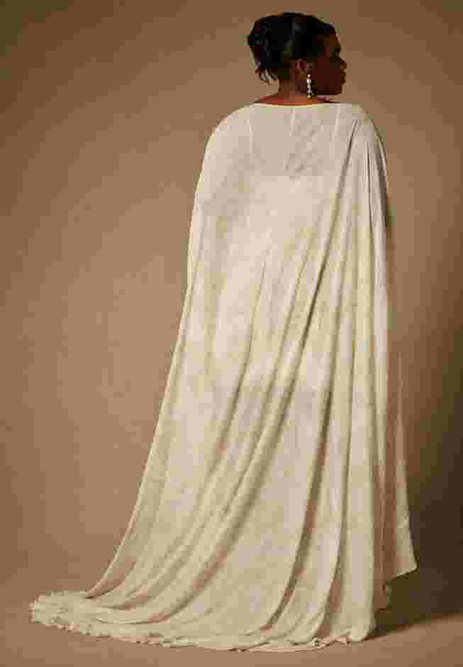 Bridal by ELOQUII Mini Dress With Cape Overlay image number 5