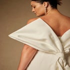 Bridal by ELOQUII Strapless Mini Dress With Draped Train image number null