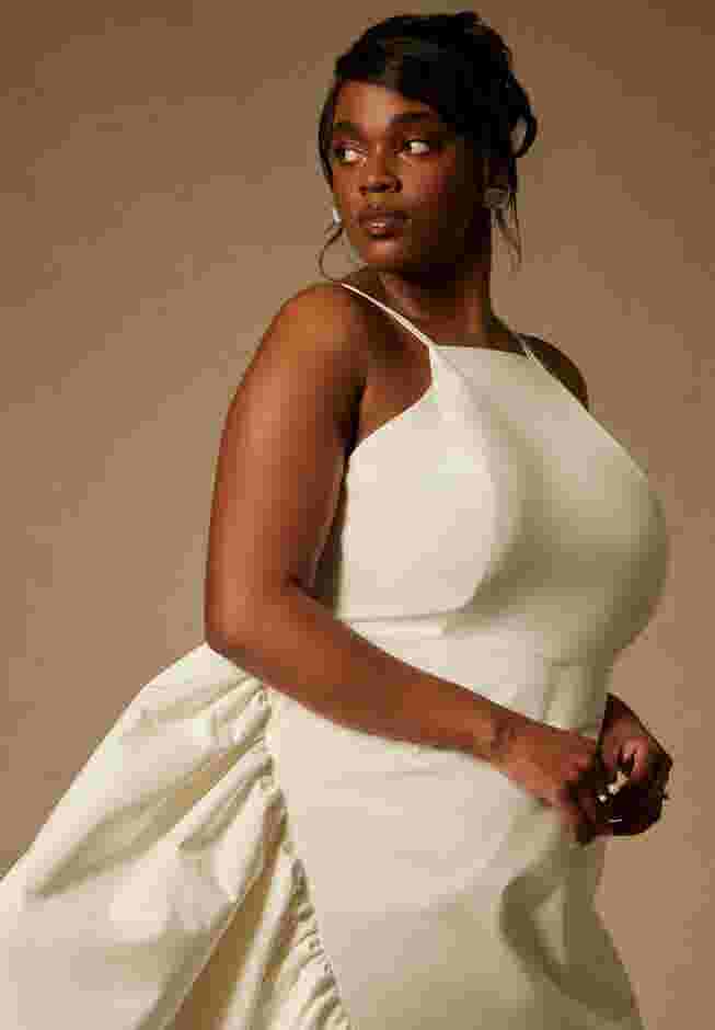 Bridal by ELOQUII Midi Flounce Dress image number 2