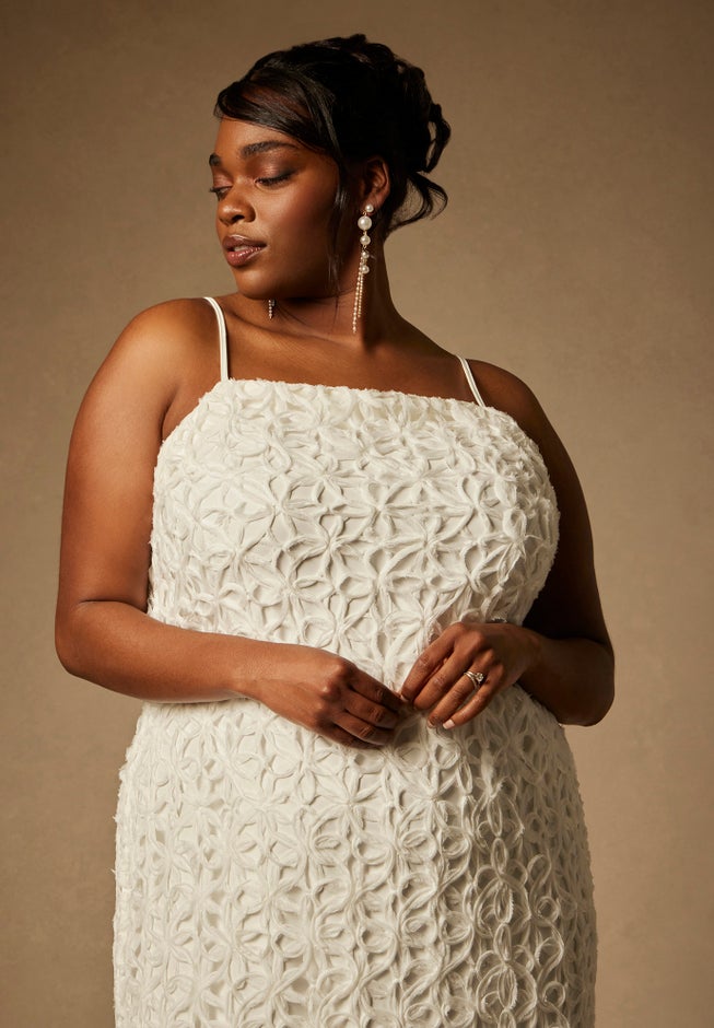 Bridal by ELOQUII Textural Shift Dress image number null