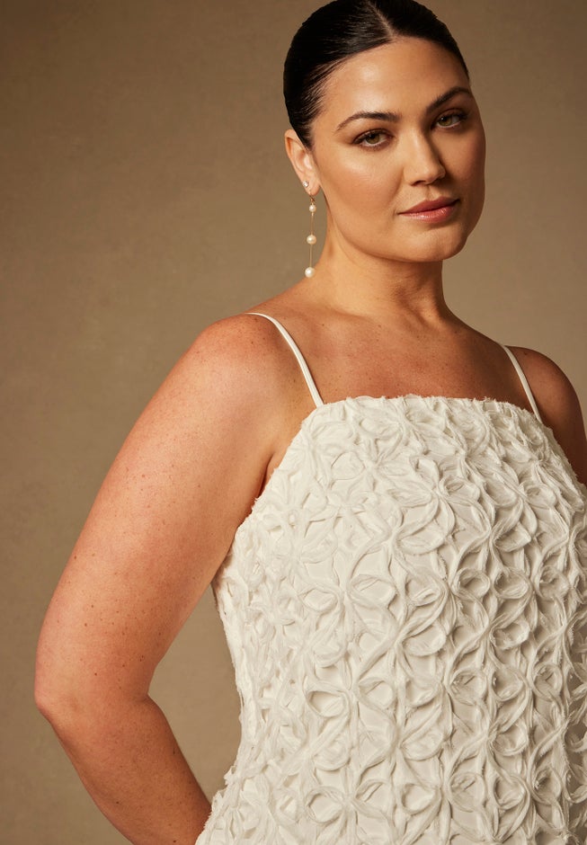 Bridal by ELOQUII Textural Shift Dress image number null