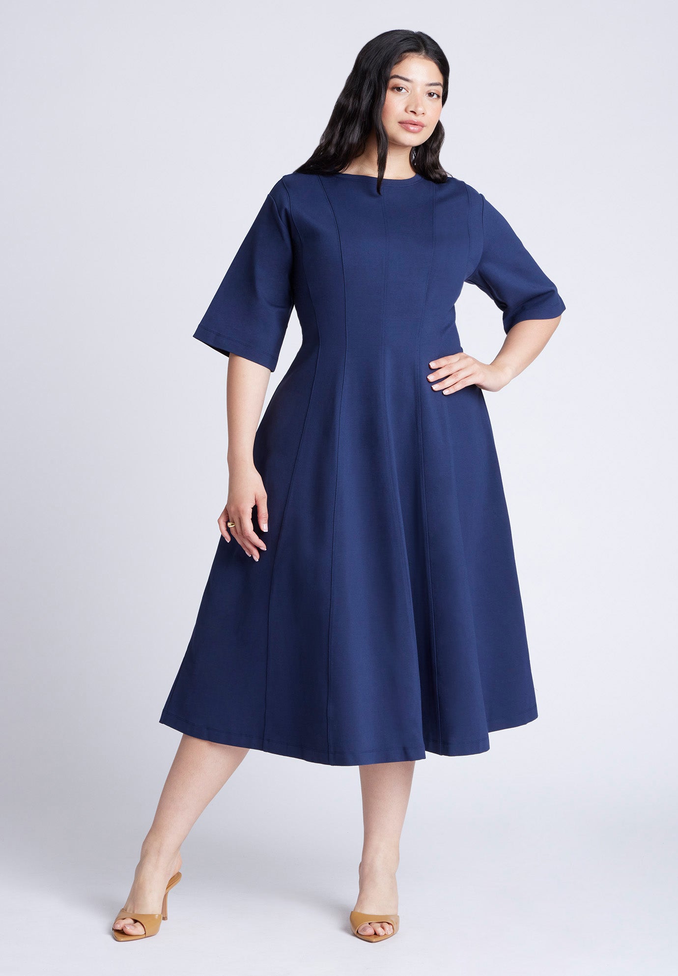 Seam Detail Ponte Work Dress image number 1