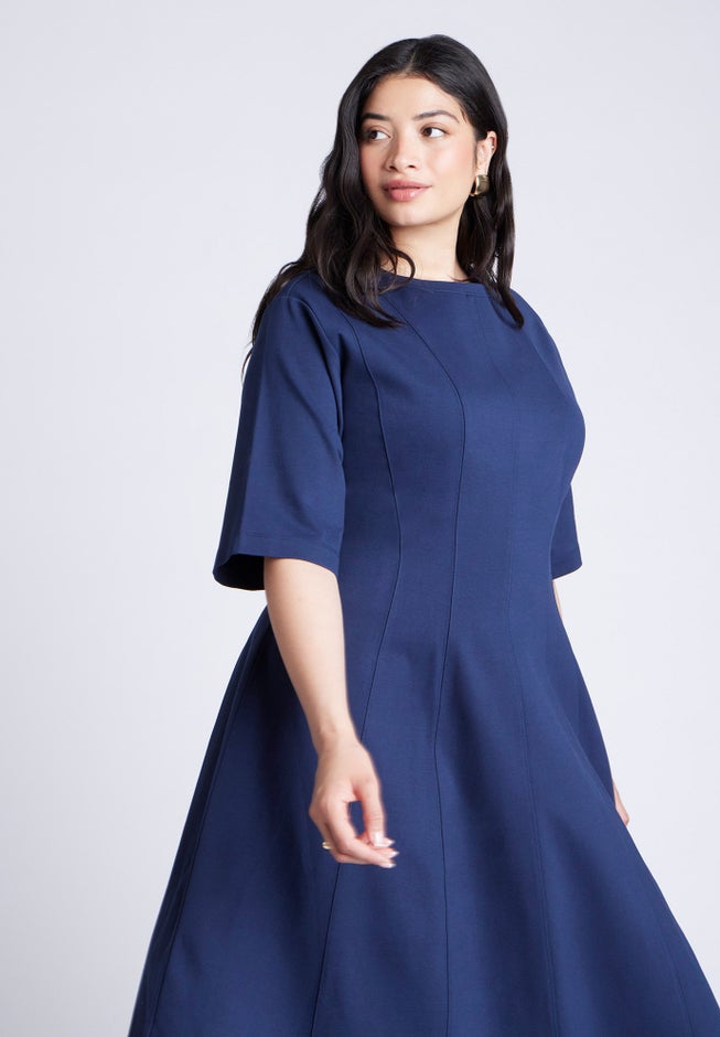 Seam Detail Ponte Work Dress image number 3