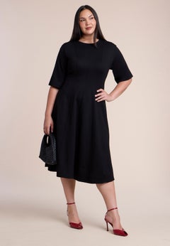 Seam Detail Ponte Workwear Midi Dress