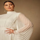 Bridal by ELOQUII Pleated Mini With Full Sleeve image number null