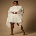 Bridal by ELOQUII Pleated Mini With Full Sleeve image number null