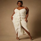 Bridal by ELOQUII Draped Dress With Cascade image number null