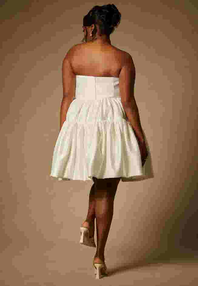 Bridal by ELOQUII Mini Flare Dress With Structured Bodice image number 5