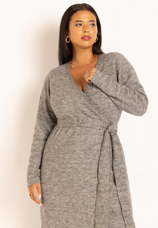 Sweater Wrap Dress image number 3