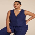 Pinstripe Suit Vest image number null