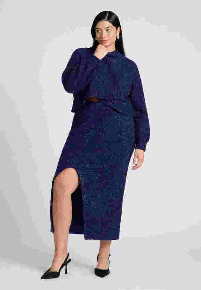 Overlap Front Lurex Sweater image number 2