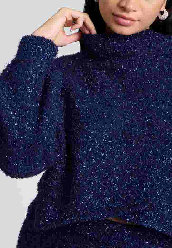 Overlap Front Lurex Sweater image number 3