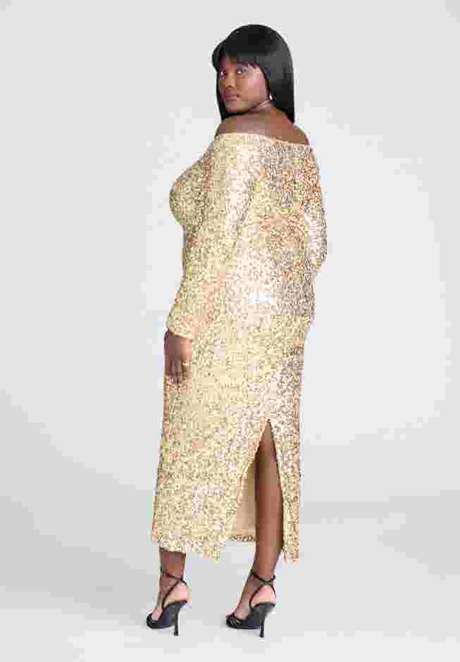 Off The Shoulder Sequin Column Dress image number 2