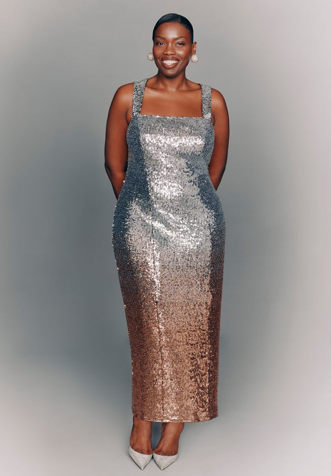 Ombre Sequin Maxi Dress image number null