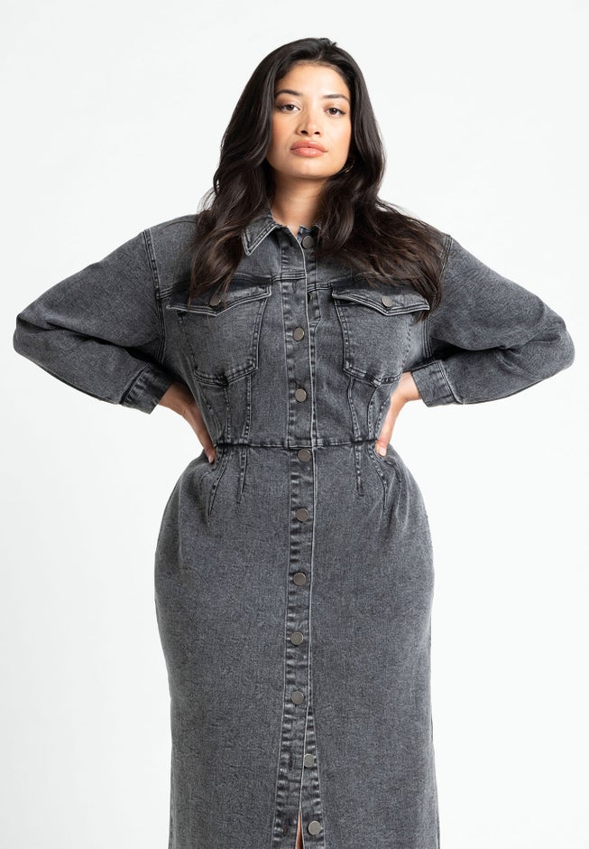 Denim Fitted Dress image number 2