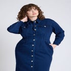 Denim Fitted Dress image number null