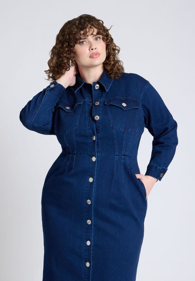 Denim Fitted Dress image number 2