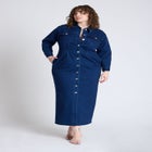Denim Fitted Dress image number null