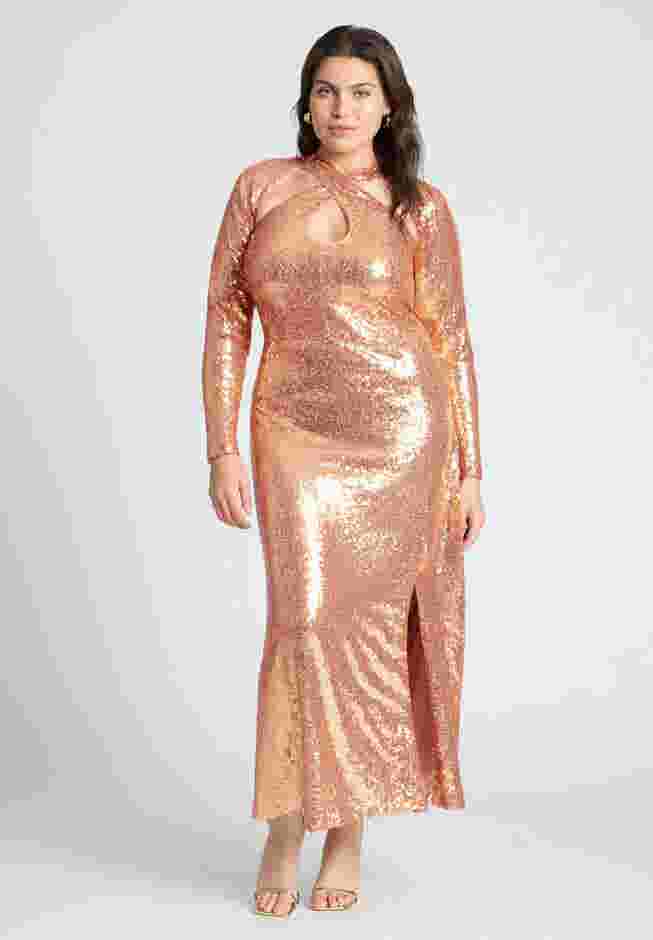Cross Front Sequin Maxi Dress image number 1