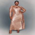 Cross Front Sequin Maxi Dress image number null