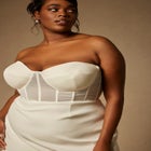 Bridal by ELOQUII Sheer Bodice Structured Dress image number null