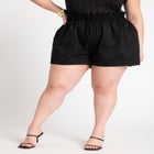 Ruffle Waist Shorts With Tie image number null