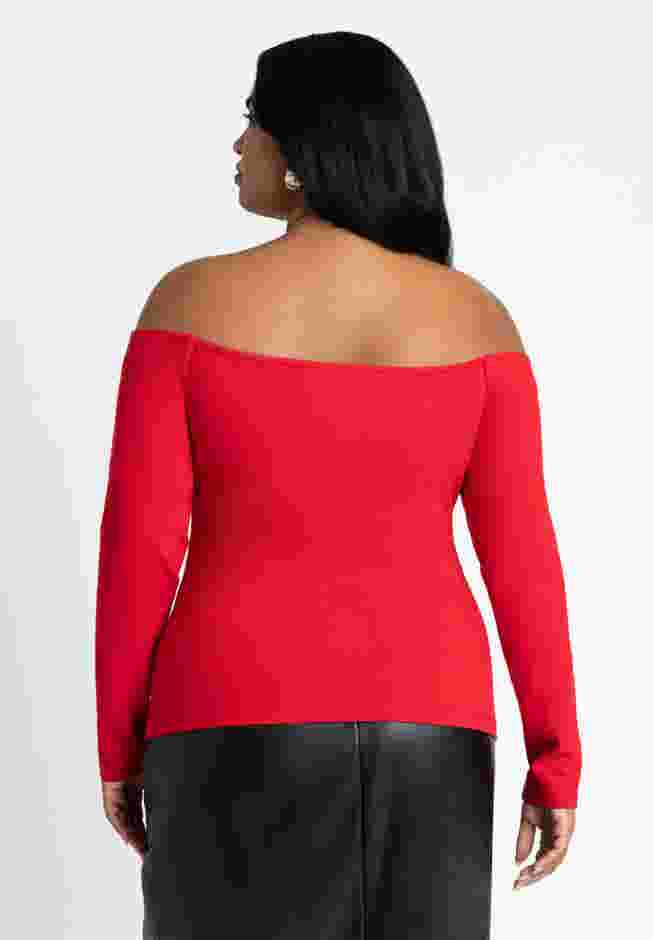 Square Neck Off The Shoulder Top image number 1