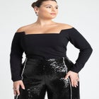 Square Neck Off The Shoulder Top image number null