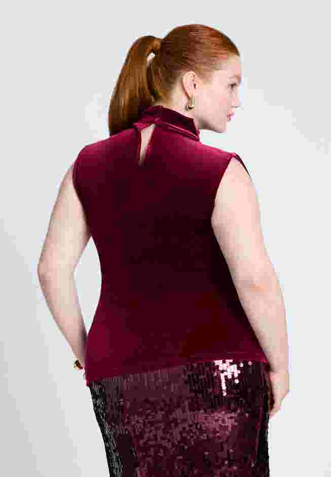Funnel Neck Velvet Shell image number 1