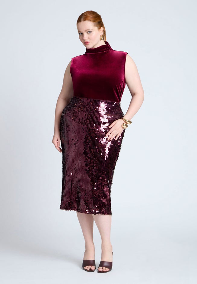Funnel Neck Velvet Shell image number 2