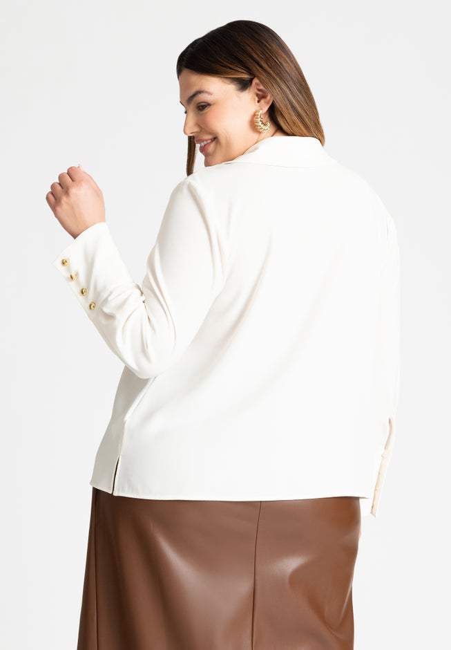 Pointed Collar Button Up Shirt image number 1