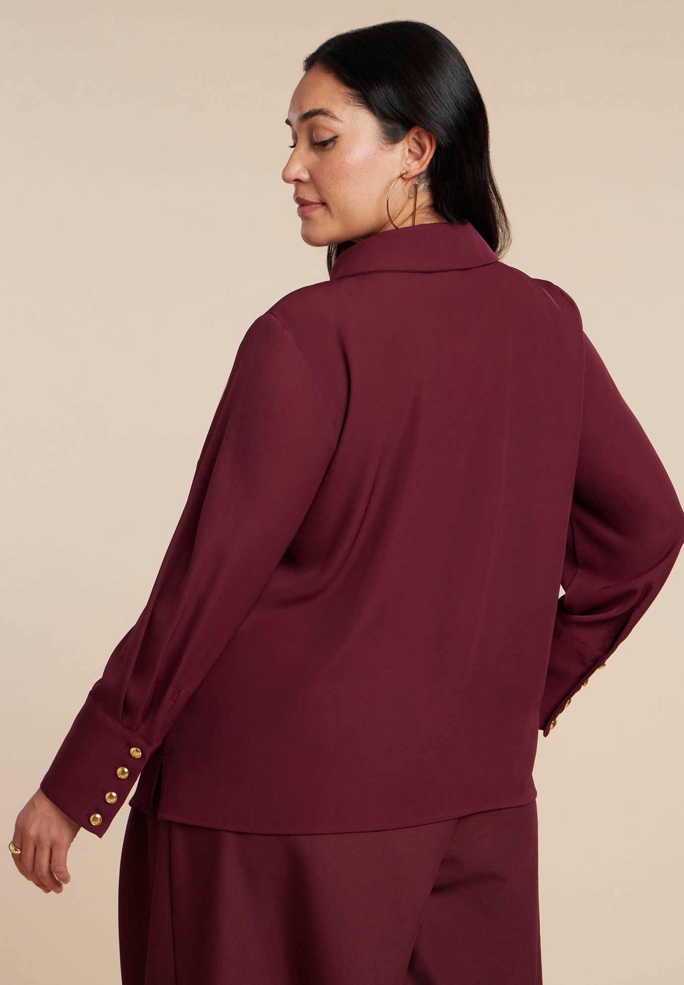 Pointed Collar Button Up Shirt image number 2