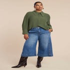 Pointed Collar Button Up Shirt image number null