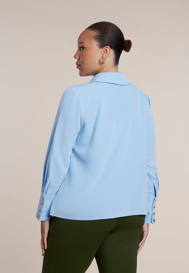 Pointed Collar Button Up Shirt image number 1