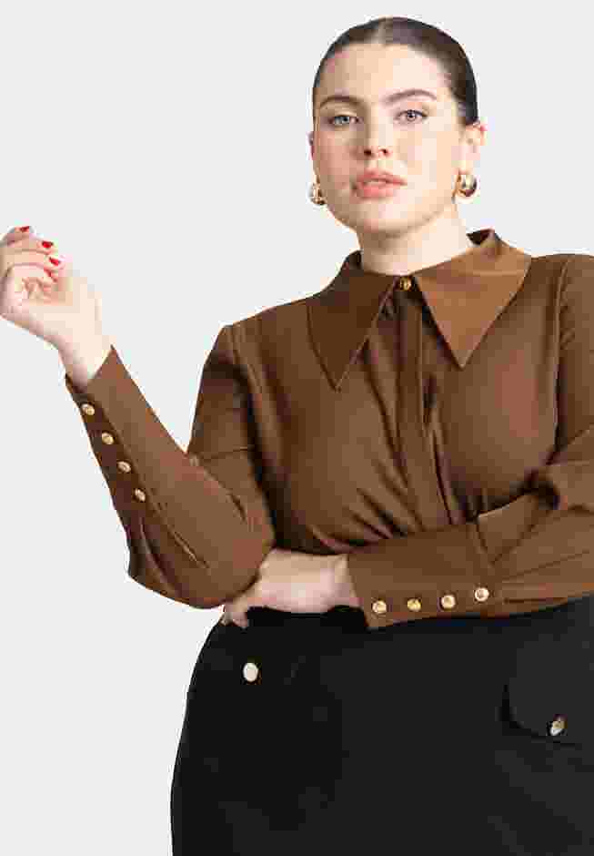 Pointed Collar Button Up Shirt image number 0