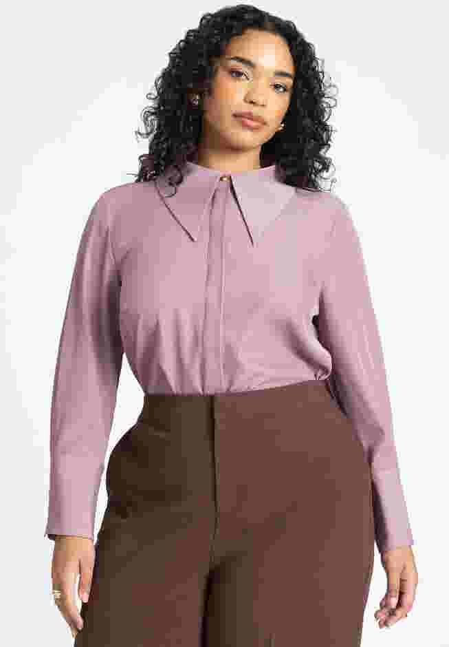 Pointed Collar Button Up Shirt image number 0