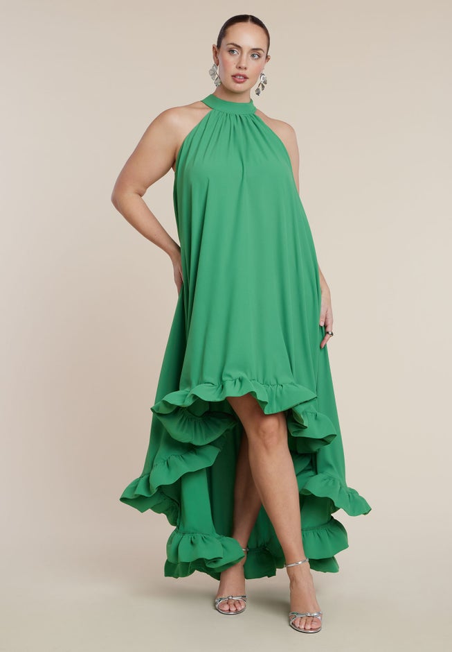  High Low Dramatic Ruffle Detail Dress image number 2