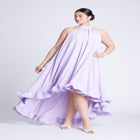  High Low Dramatic Ruffle Detail Dress image number null