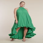 High Low Dramatic Ruffle Detail Dress image number null
