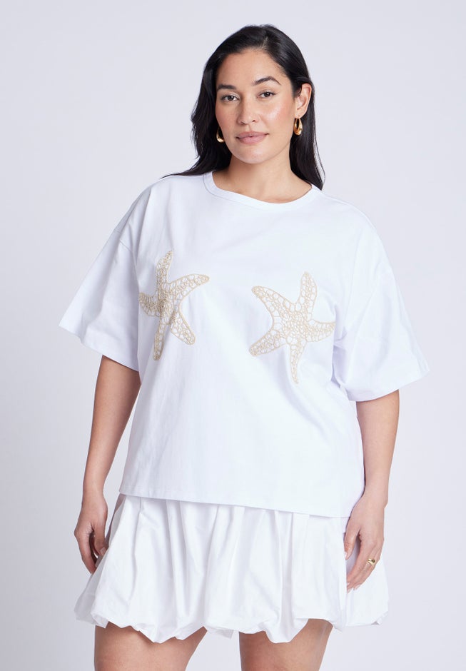Embroidered Starfish Tee image number null