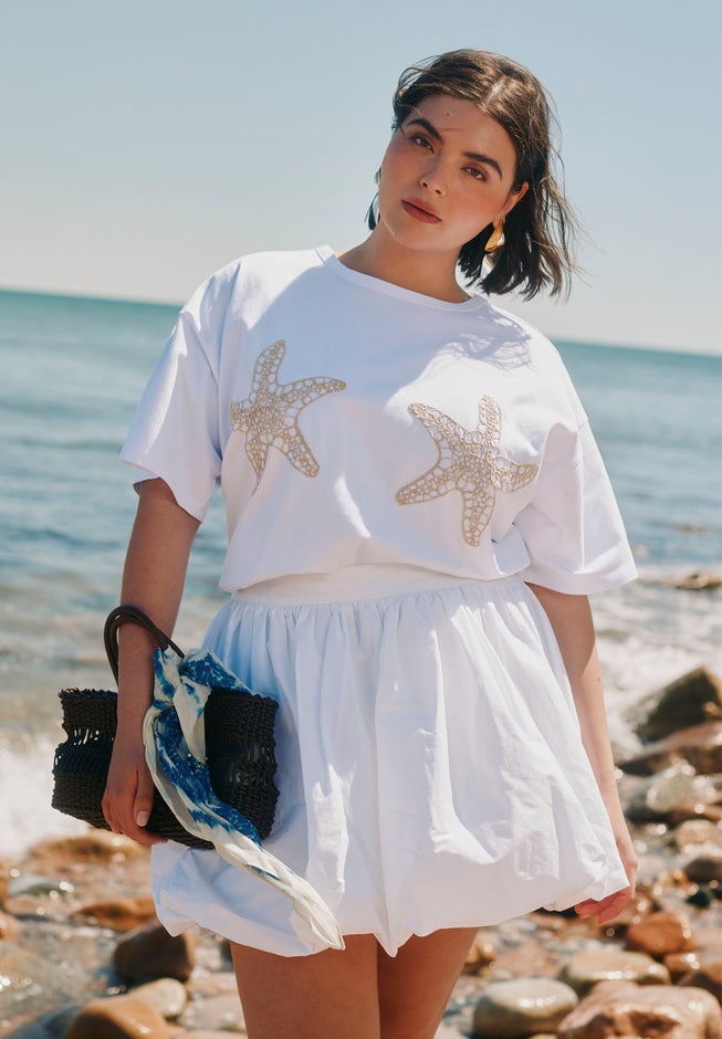 Embroidered Starfish Tee image number null