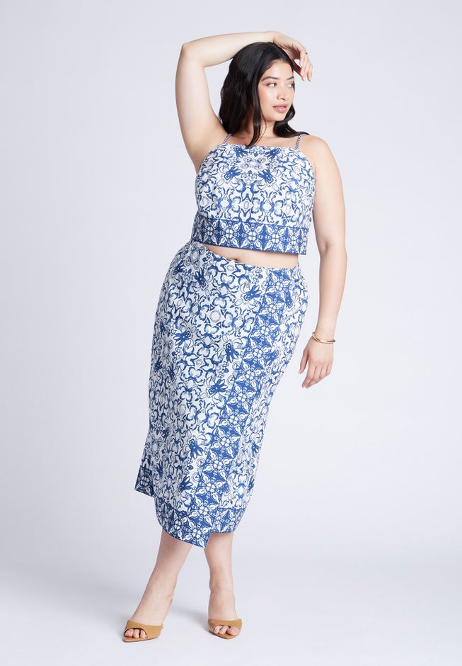 Printed Cropped Tank Top image number 3