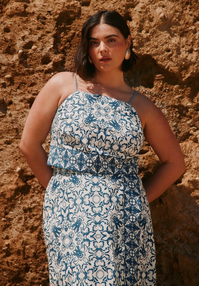 Printed Cropped Tank Top image number 0