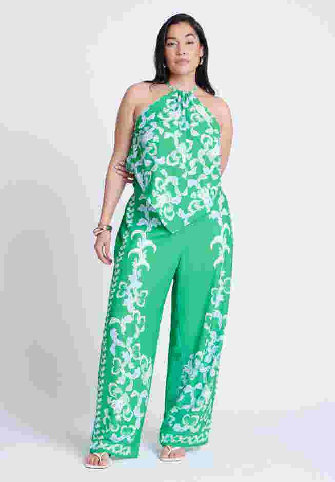 Printed Scarf Halter Top image number 3